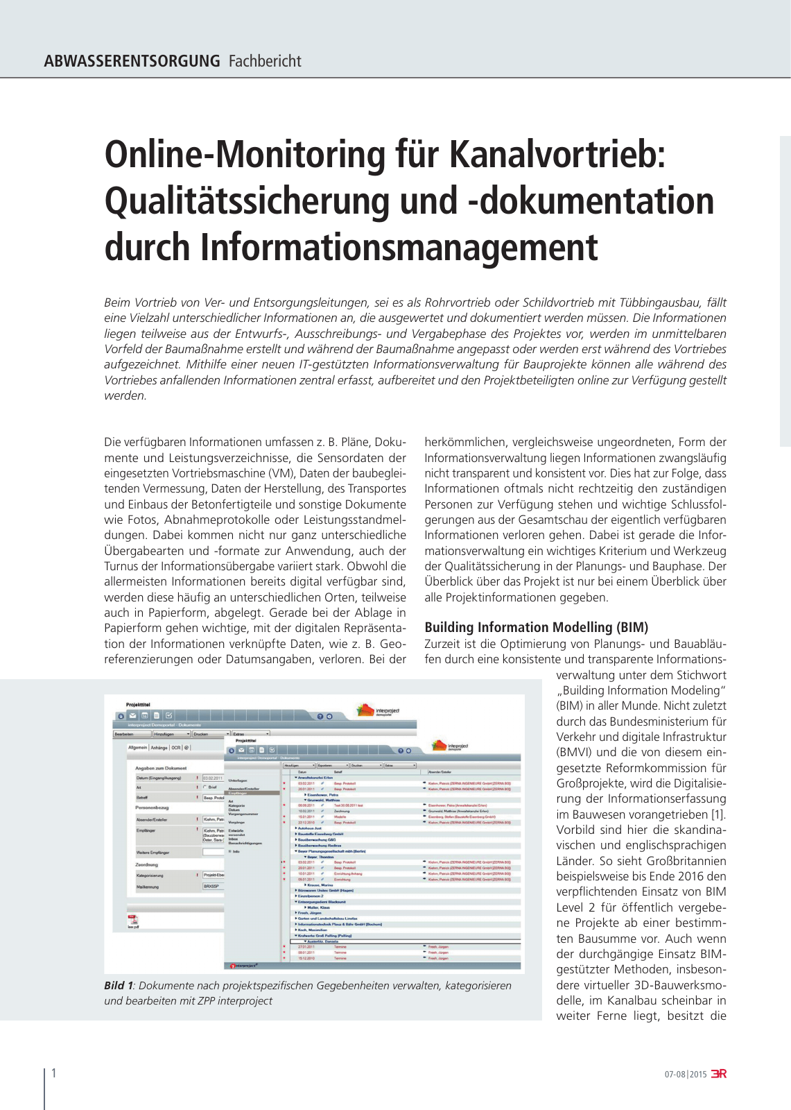 Vorschau 3R-BIM-OnlineMonitoring Seite 1